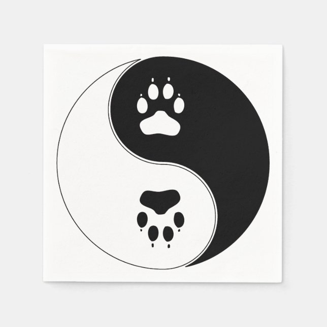 Skriv ut Yin Yang Paw Pappersservett (Framsidan)