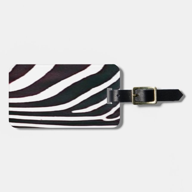 Skriv ut Zebra Black and White Rand Bagagebricka (Horisontell Framsida)