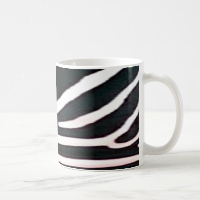 Skriv ut Zebra Black and White Rand Kaffemugg (Höger)