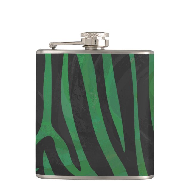 Skriv ut Zebra Black och Grönt Fickplunta (Framsidan)