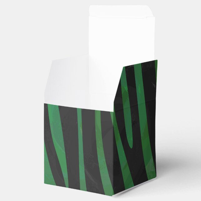 Skriv ut Zebra Black och Grönt Presentaskar (Öppnad)
