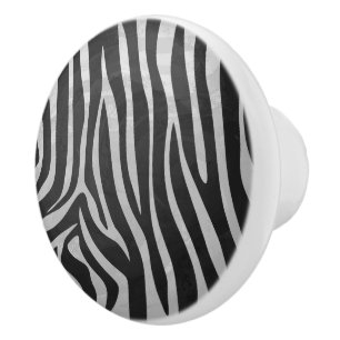 Skriv ut Zebra Black och Light Grått Knopp