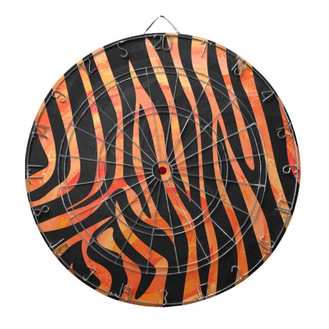 Skriv ut Zebra Black och Orange Darttavla (Framsidan)