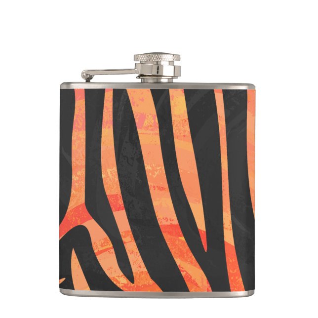 Skriv ut Zebra Black och Orange Fickplunta (Framsidan)