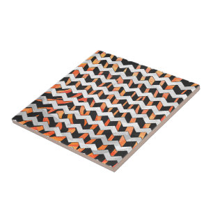 Skriv ut Zebra Black och Orange Kakelplatta