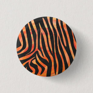 Skriv ut Zebra Black och Orange Knapp