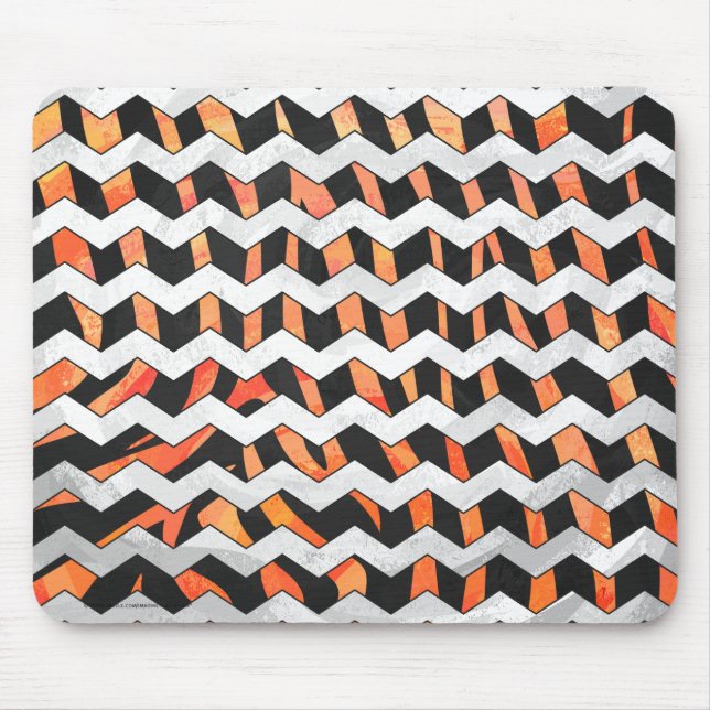 Skriv ut Zebra Black och Orange Musmatta (Framsidan)