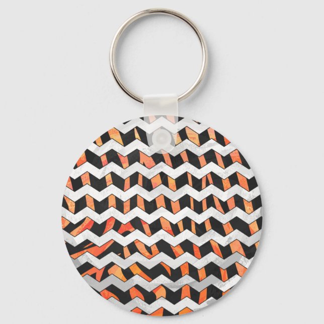 Skriv ut Zebra Black och Orange Nyckelring (Framsida)