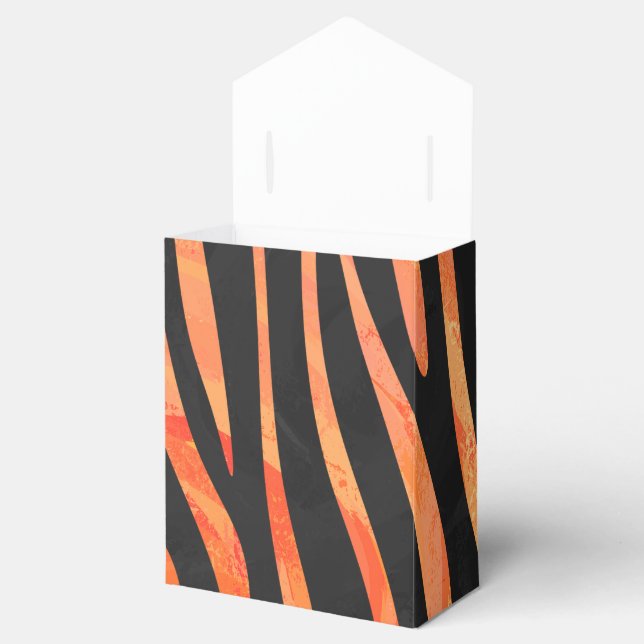 Skriv ut Zebra Black och Orange Presentaskar (Öppnad)