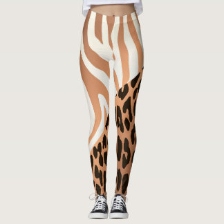 Skriv ut Zebra och Leopard Leggings