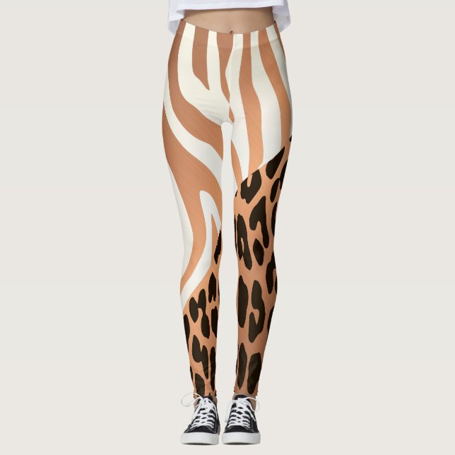Skriv ut Zebra och Leopard Leggings (Framsida)