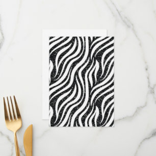 Skriv ut Zebra ränder Black Glitter Vilda djur Meny