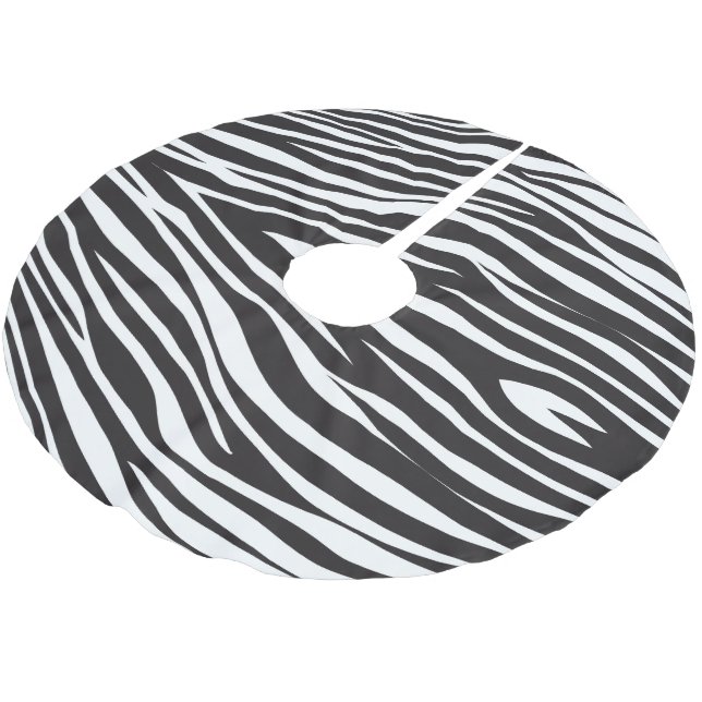 Skriv ut zebra ränder julgransmatta borstad polyester (Vinklad)