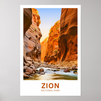 Skriv ut Zion National Park Travel Poster