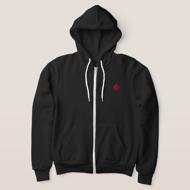 Skriv ut Zip Hoodie för hösten Maple Löv T Shirt (Laydown)