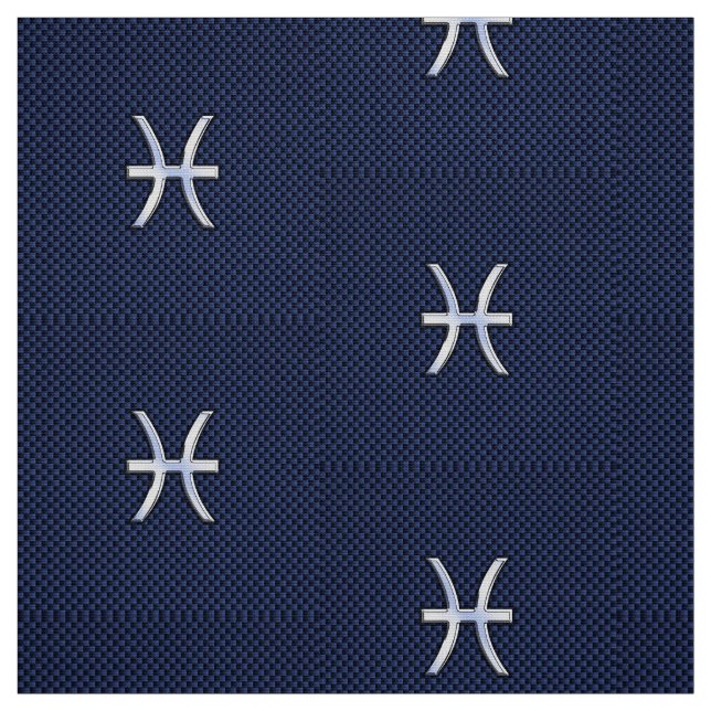 Skriv ut zodiaksymboler för marin blå kolfiber tyg (Provkarta)