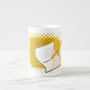 Skriva Älskare Benporslin Mugg