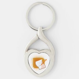 Skriva Älskare Twisted Heart Silverfärgad Nyckelring