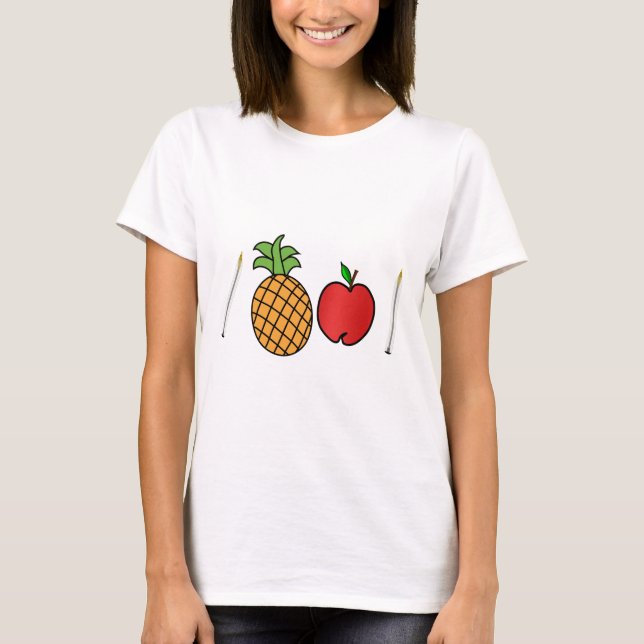 skriva ananasäpplet skrivar tee shirt (Framsida)