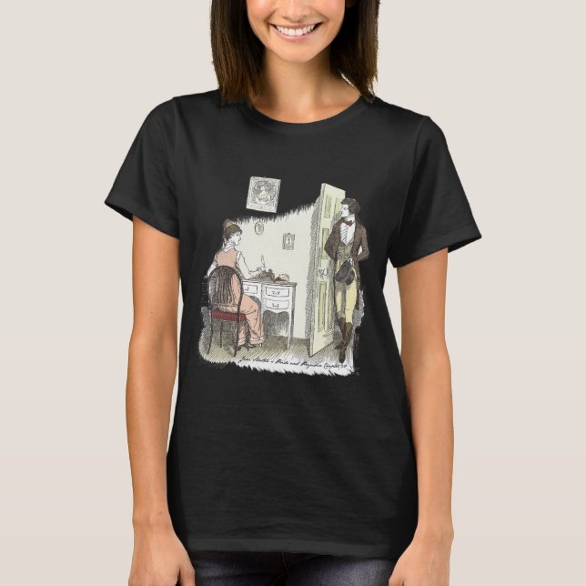 Skriva Brev - Jane Austen Pride & Prejudice T-shirt (Framsida)