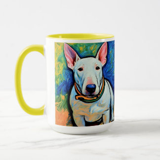 Skriva Bull Terrier crayon, konst kaffe mugg