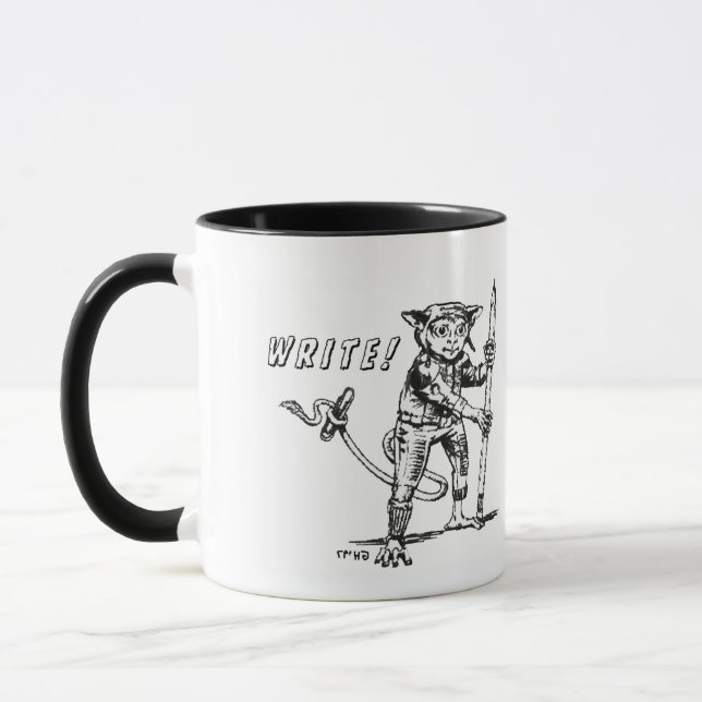 Skriva Coffee Mugg med Alien inspiration (Vänster)