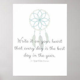 Skriva den på din hjärtecitat Dreamcatcher Poster