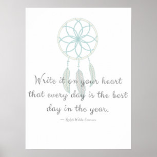 Skriva den på din hjärtecitat Dreamcatcher Poster