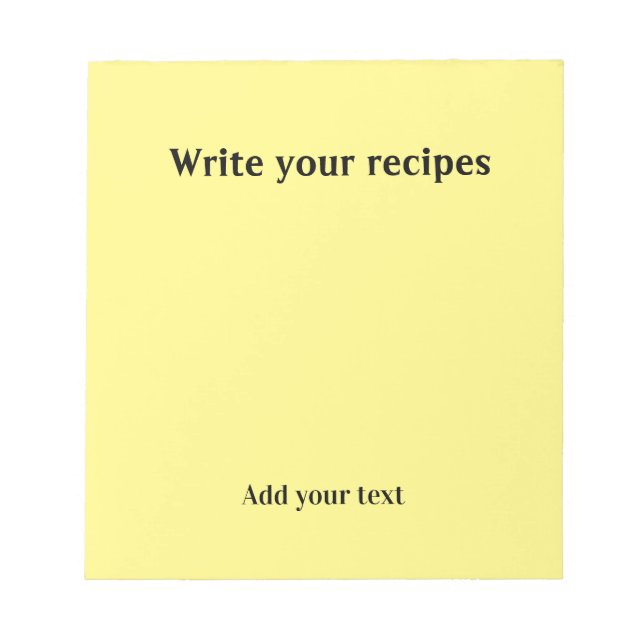 Skriva det går att redigera recept med enkel gult anteckningsblock (Framsida)