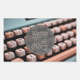 Skriva din artikel rektangulärt klistermärke