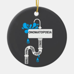 Skriva eller poesi på kreativet Onomatopoeia Julgransprydnad Keramik
