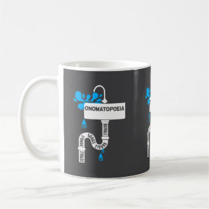 Skriva eller poesi på kreativet Onomatopoeia Kaffemugg