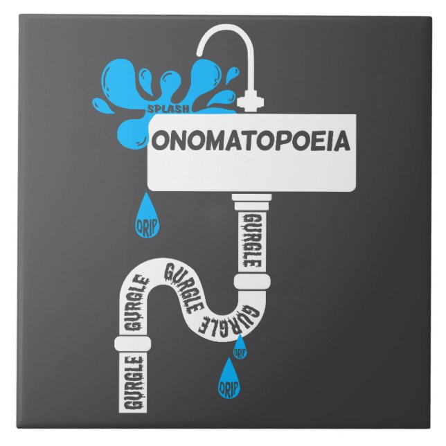 Skriva eller poesi på kreativet Onomatopoeia Kakelplatta (Framsidan)