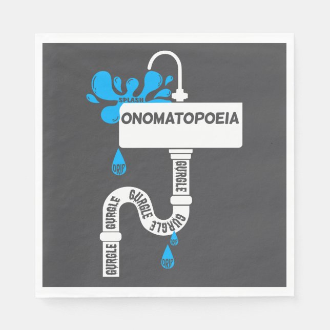 Skriva eller poesi på kreativet Onomatopoeia Pappersservett (Framsidan)