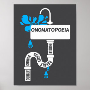 Skriva eller poesi på kreativet Onomatopoeia Poster