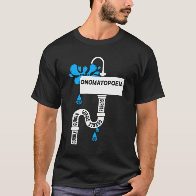 Skriva eller poesi på kreativet Onomatopoeia T Shirt (Framsida)