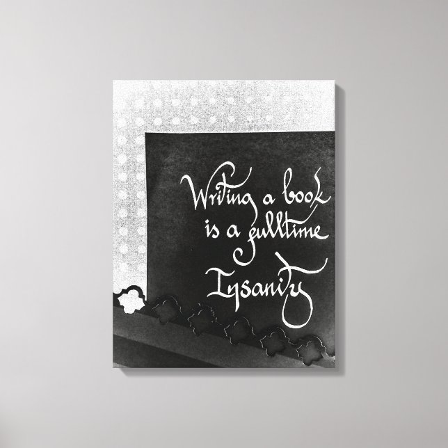 Skriva ett bok-författarmanifest svartvitt canvastryck (Framsida)