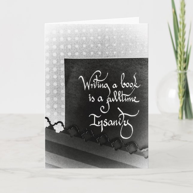 Skriva ett bok-författarmanifest svartvitt kort (Framsida)