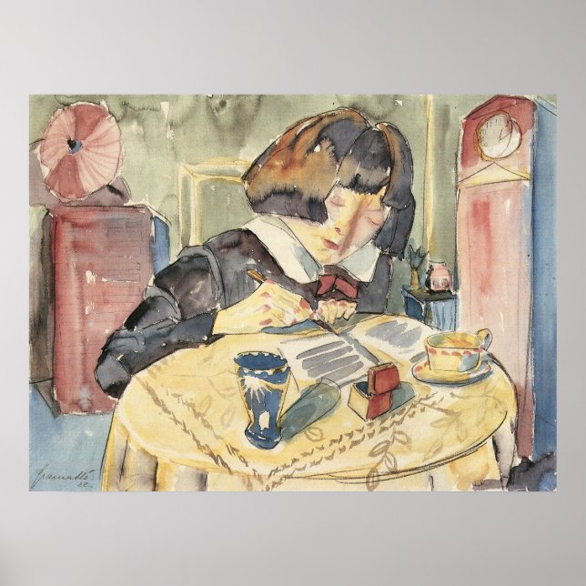 Skriva flicka (Sonia Gramatte) av Walter Gramatte Poster (Framsidan)