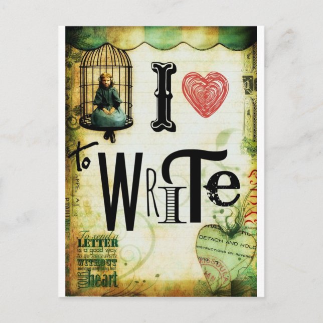 Skriva i kärlek vykort (Framsida)