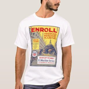 Skriva in sig den handels- flottan för amerikanen t shirt