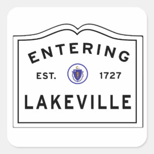 Skriva in townen av Lakeville MORSOR Massachusetts Fyrkantigt Klistermärke
