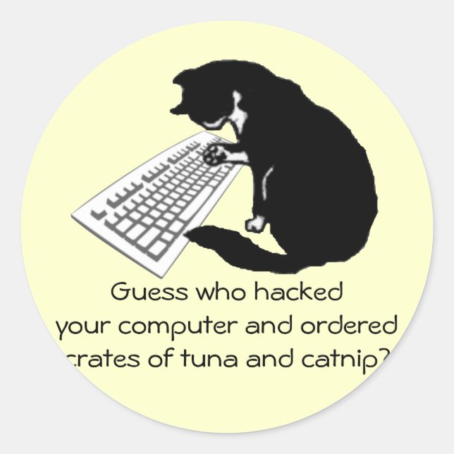 Skriva katt runt klistermärke (Framsida)