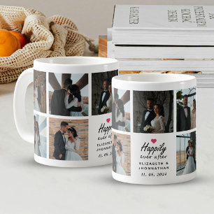 Skriva lyckligtvis allt efter Rosa Heart Photo Col Kaffemugg