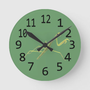 Skriva Mantis Insekt Painting Wall Clock Rund Klocka