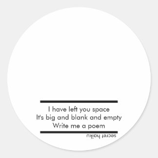 Skriva mig ett dikt runt klistermärke