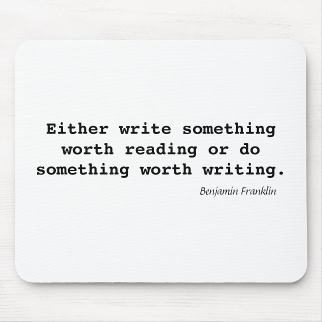 Skriva något som är läsvärd musmatta (Framsidan)