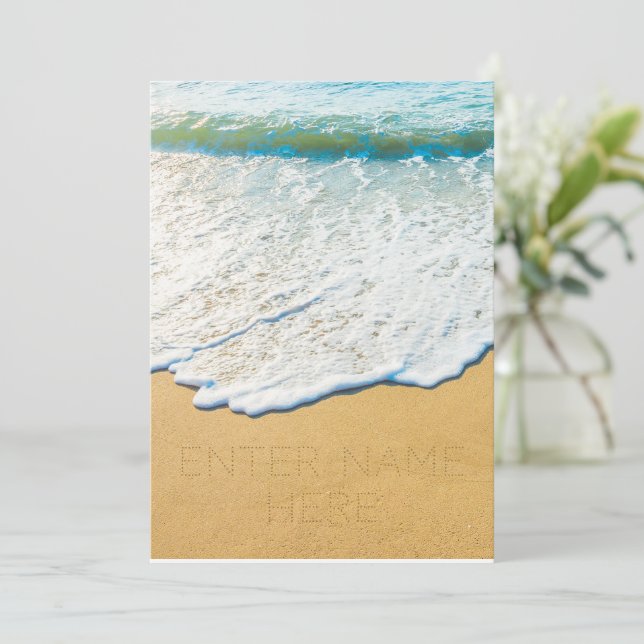 Skriva namn på strand- och sandgenerator meddelande (Stående Fram)