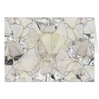 Skriva, och bläck avbildar av gingkolöv hälsningskort