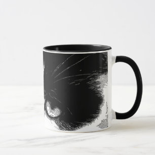 Skriva och bläckkatten mugg